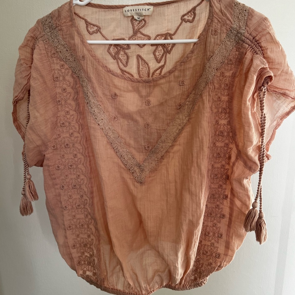 Lovestitch Pink Boxy Blouse Relaxed Fit